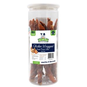 Chicken Wrapped Sweet Potato Chew